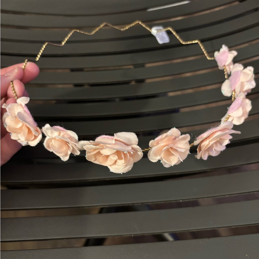 Pink flower head band